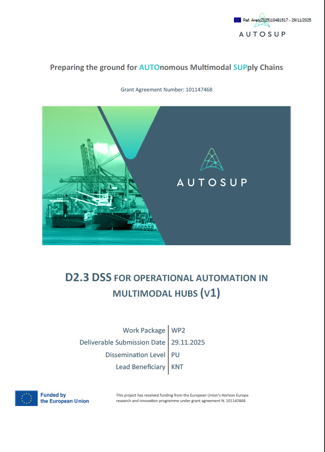 D2.3 - DSS for operational automation in multimodal hubs